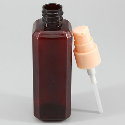 Brown Clear Square Press 28mm 100ml Cosmetic Lotion Bottle