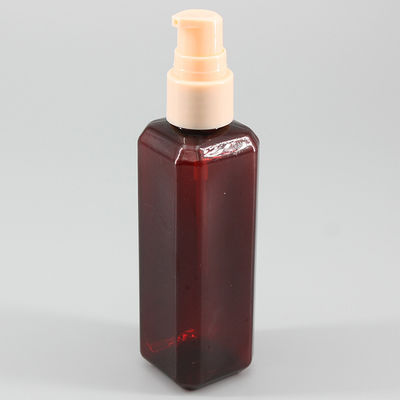 Brown Clear Square Press 28mm 100ml Cosmetic Lotion Bottle