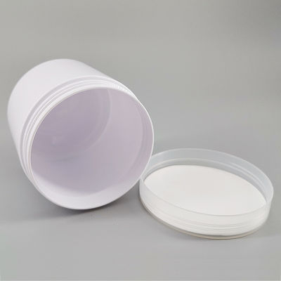 350ml White PET Plastic Jar With PP Screw Cap, Cylinder Wide Mouth Jar For Hair Gel Cosmetic Food Tooth Powder Packaging