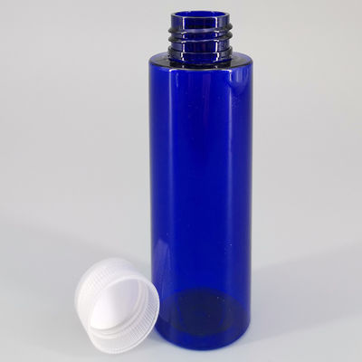 Custom 100ml 3.38oz Blue PET Plastic Bottle Cylindrical Lotion Skin Care Lotion Cosmetic Bottle