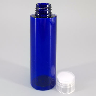Custom 100ml 3.38oz Blue PET Plastic Bottle Cylindrical Lotion Skin Care Lotion Cosmetic Bottle