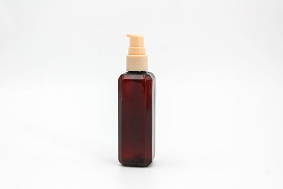 Brown Clear Square Press 28mm 100ml Cosmetic Lotion Bottle
