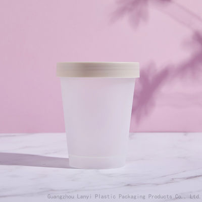 White Frosted 8.5oz 250ml PP Cosmetic Cream Jars For Aloe Gel