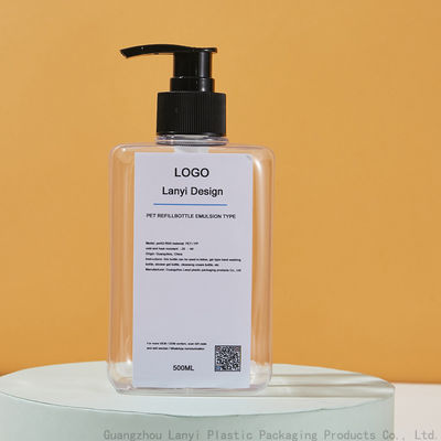 Square Hotel Clear 500ml Hair Condition Lotion Bottle