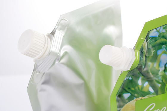 Green Sliver Food Grade 500ml Spout Bag Flip Top Lid