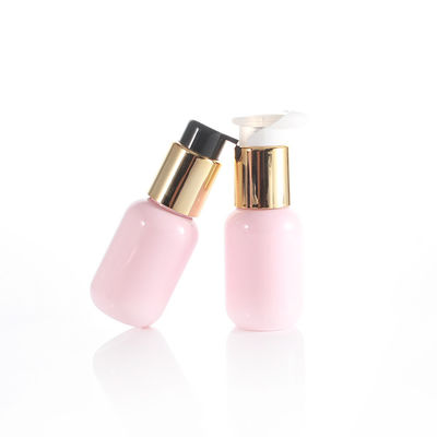 60ml Pink Round Cosmetic Lotion Bottle Electroplating Golden Pump