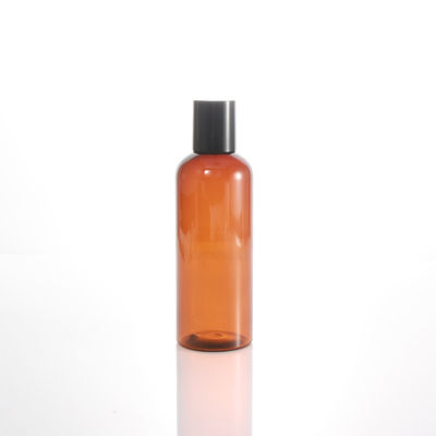 100ml 200ml Cylinder Brown Skin Care Bottle Black Screw Cap