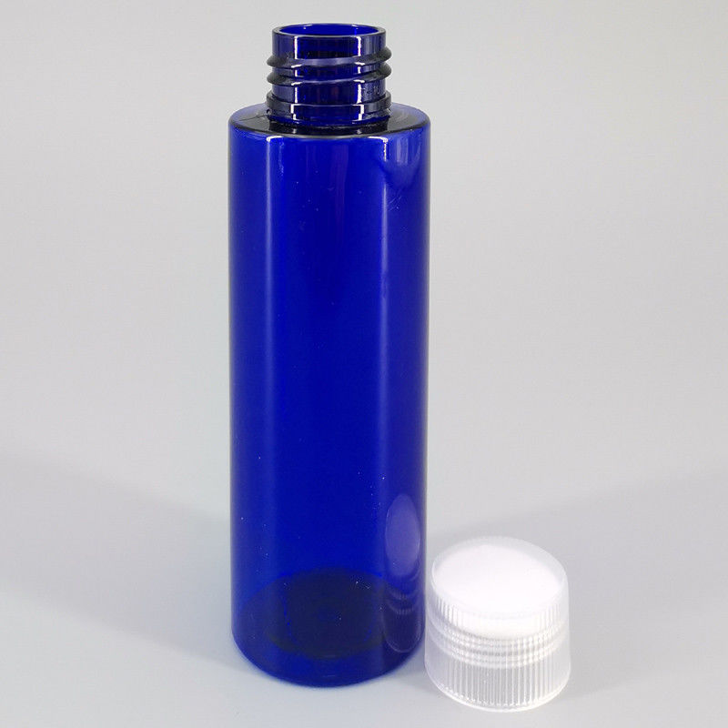 Custom 100ml 3.38oz Blue PET Plastic Bottle Cylindrical Lotion Skin Care Lotion Cosmetic Bottle