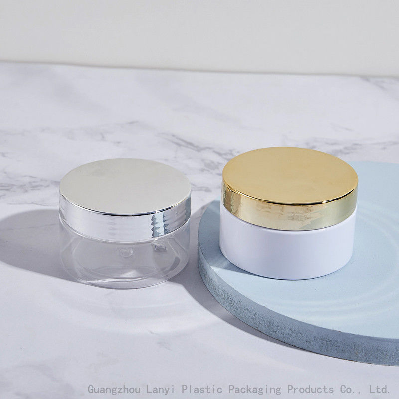 White Clear Cylinder 3.38OZ 100ml Plastic Cosmetic Jars